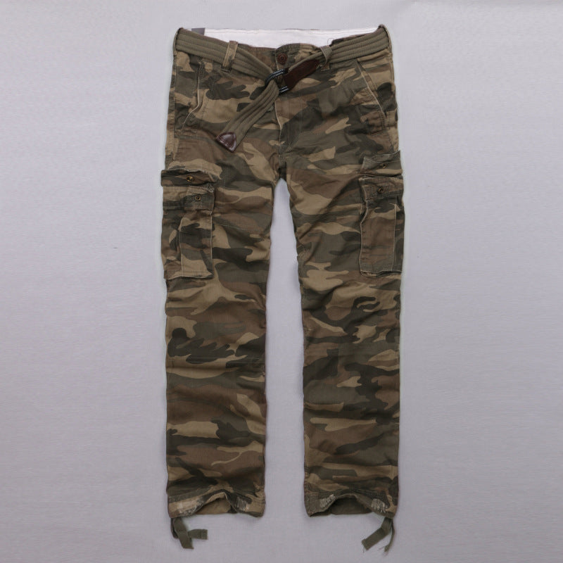 Casual Camo Military Multi-pocket Men's Straight Pants