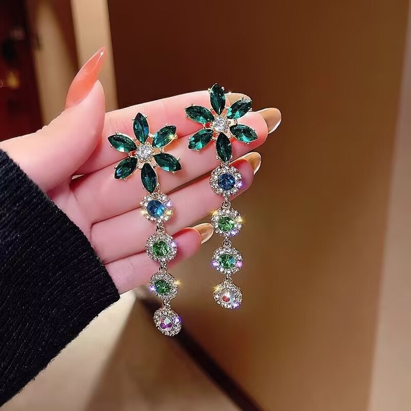 Aurora’s Emerald Cascade Earrings