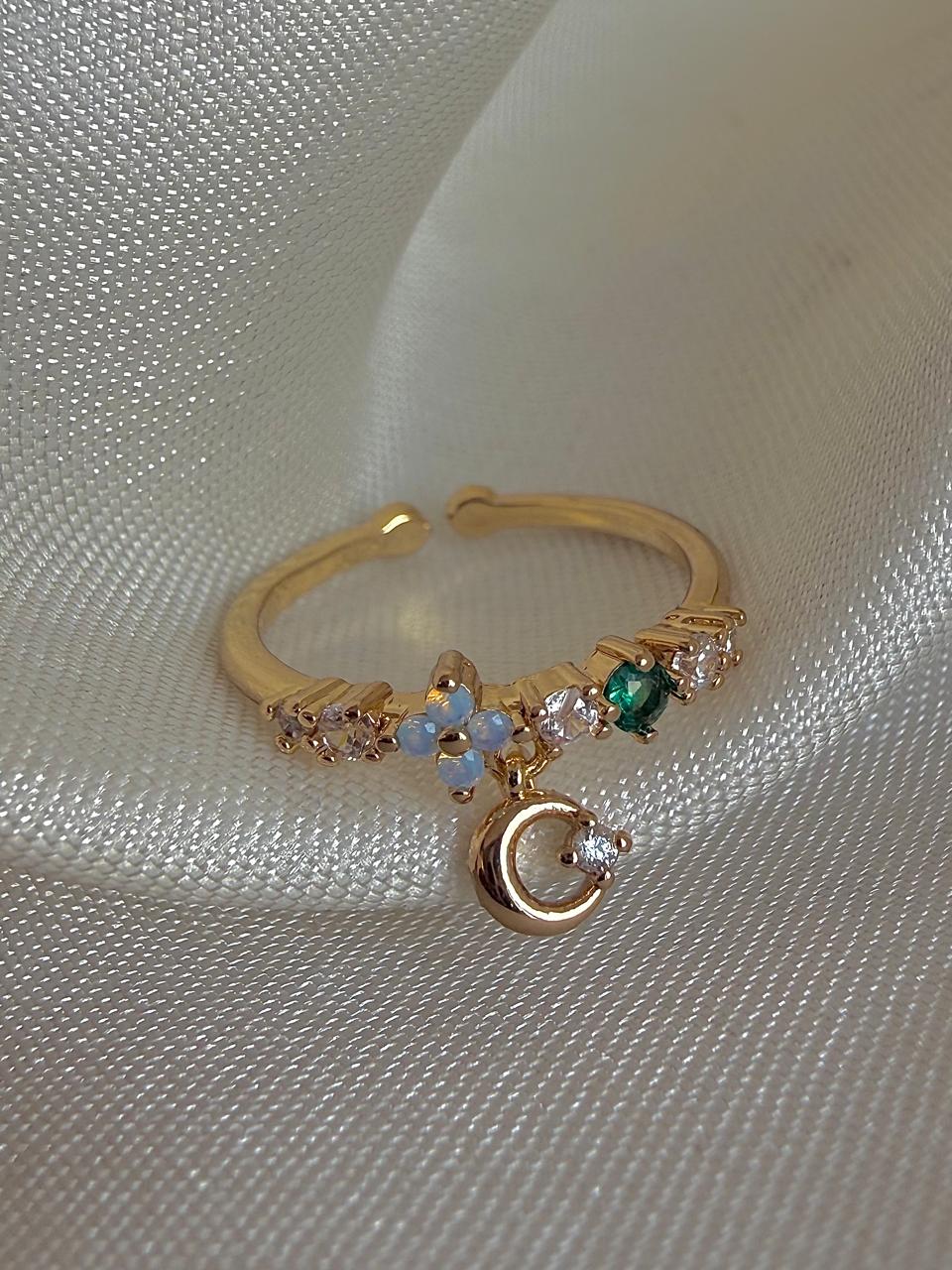 Illuminous Dangling Moon Ring