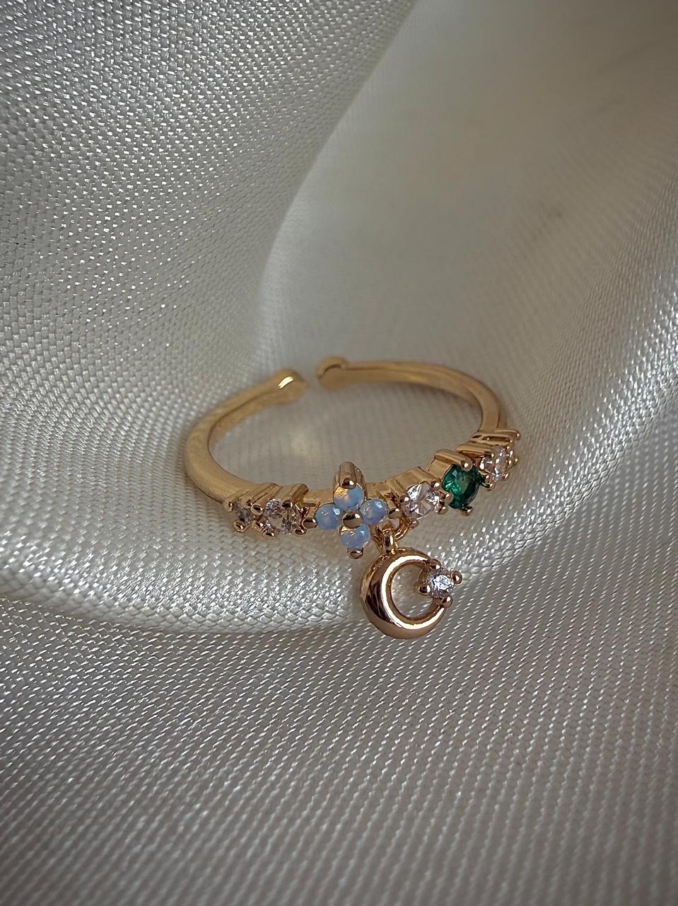 Illuminous Dangling Moon Ring
