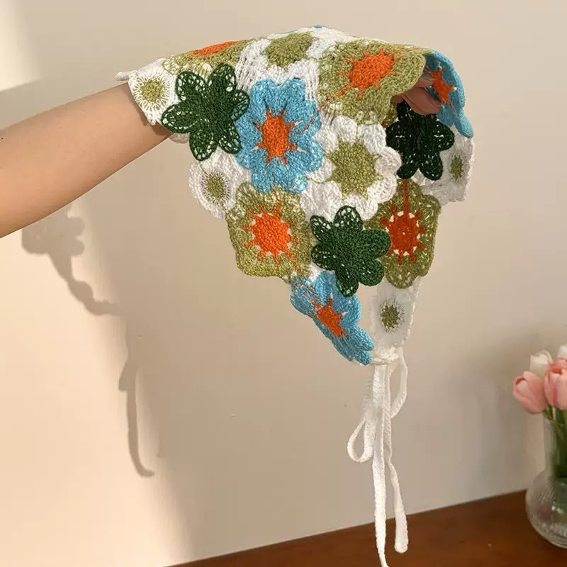 Wildflower Pop Crochet Bonnet Bandana
