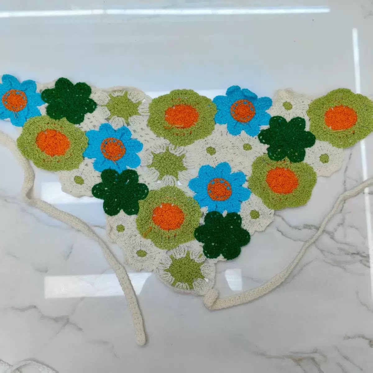 Wildflower Pop Crochet Bonnet Bandana