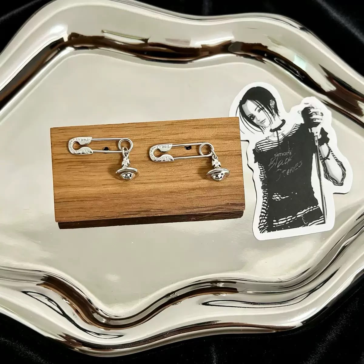 Saturn Theory Safety Pin Earrings