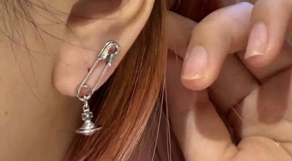 Saturn Theory Safety Pin Earrings
